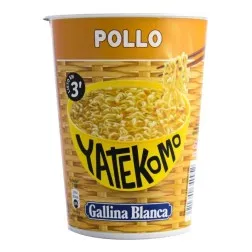Fideos orientales instantáneos sabor pollo Yatekomo Gallina Blanca vaso 60 g 2