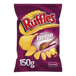 Patatas fritas Ruffles Jamón bolsa 150 g 2