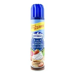 Nata montada azucarada Asturiana spray 250 g + 10% gratis 2