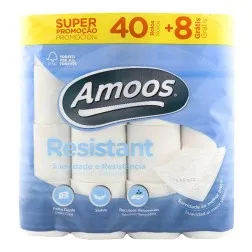 Papel higiénico doble capa Amoos Resistant 40 rollos + 8 gratis 2