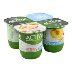 Yogur Activia con melocotón 0% 4x120 g 2