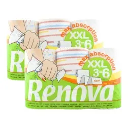 Papel de cocina XXL Renova 2 packs de 3 rollos 2