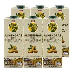 Bebida de almendras Vivesoy 1 litro pack 6 bricks 2