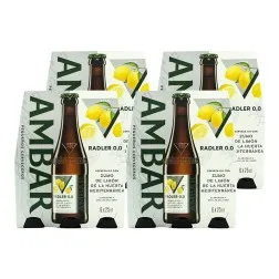 Cerveza Ambar Radler 0,0 25 cl pack 24 botellines 2