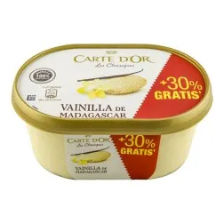 Helado vainilla Carte D'or tarrina 1 litro + 30% gratis 2