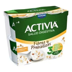 Yogur natural con cereales Activia Fibras y Probióticos 4x115 g 2