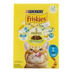 Comida para gatos adultos de atún con verduras Friskies 5 Promesas caja 400 g