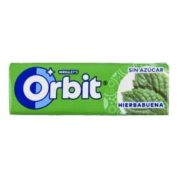Chicles de hierbabuena sin azúcar Orbit paquete 10 ud 14 g 2