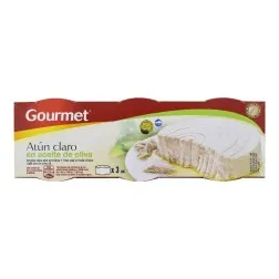 Atún claro en aceite de oliva Gourmet lata 3x80 g 2