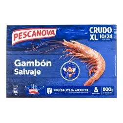 Gambón salvaje crudo XL 10/24 piezas Pescanova caja 800 g 2