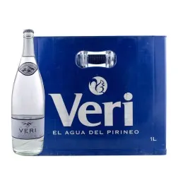 Agua mineral natural Veri 1 litro caja 12 botellas cristal retornable - Zaragoza 2