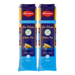 Espaguetis de maíz y arroz sin gluten Romero pack 2x400 g 2