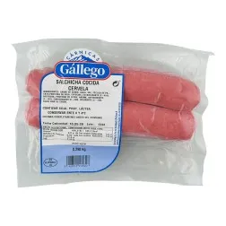 Salchicha cocida Cervela Cárnicas Gállego 290 g paquete 2 ud 2