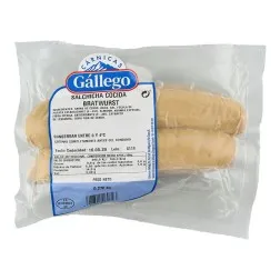 Salchicha cocida Bratwurst Cárnicas Gállego 270 g paquete 2 ud 2