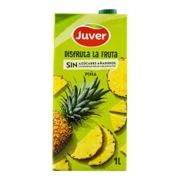 Bebida de zumo de piña a partir de concentrado sin azúcares añadidos Juver brick 1 litro 2