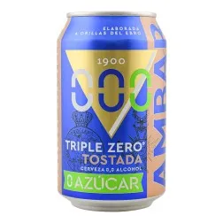 Cerveza tostada sin alcohol sin azúcar Ambar Triple Zero Tostada 33 cl pack 24 latas 3