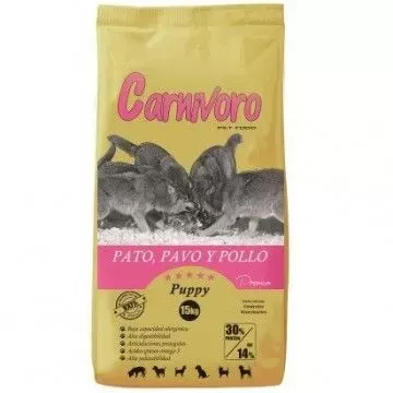 Carnívoro Puppy Pato, Pavo y Pollo - 15 Kg