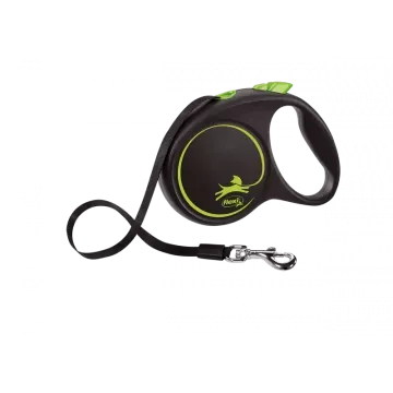 Flexi Correa Extensible Black Design Verde Cinta 5m 2