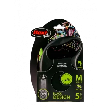 Flexi Correa Extensible Black Design Verde Cinta 5m 4
