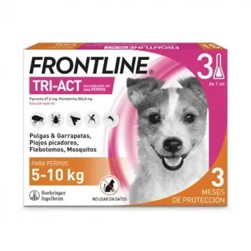 Frontline Tri-Act Solucion Spot-On para Perros caja con 3 pipetas - 5 - 10 kg 2