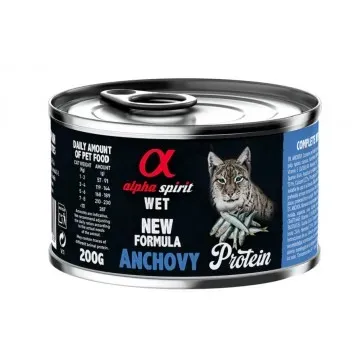 Alpha Spirit Húmedo Lata 200 gr Protein para Gatos - Boquerón 2