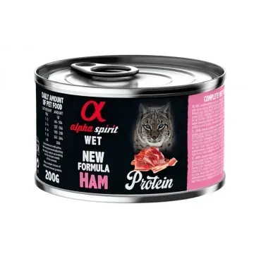 Alpha Spirit Húmedo Lata 200 gr Protein para Gatos - Jamón 2