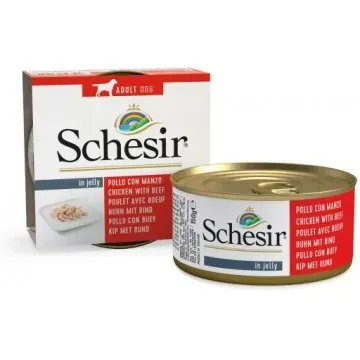 Schesir Lata Perro de pollo con buey en gelatina 150 gr 4