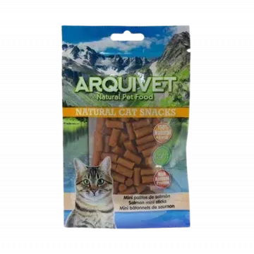 Arquivet Snack para Gatos Mini Palitos de Salmón - 50 gr