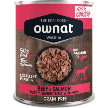 Ownat Wetline 395 gr Lata de Buey y Salmon - 395 gr 2