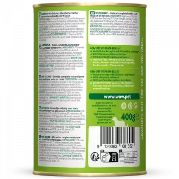 Wow Lata de Vacuno con Zanahorias para Perros - 400 gr 3