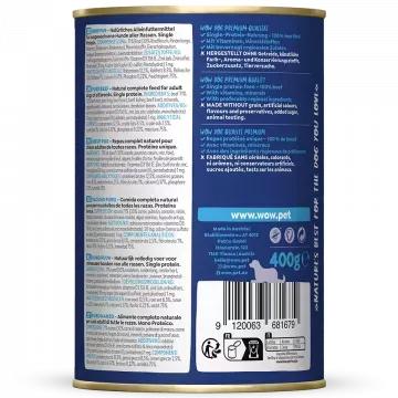Wow Lata de Puro Vacuno para Perros - 400 gr 2