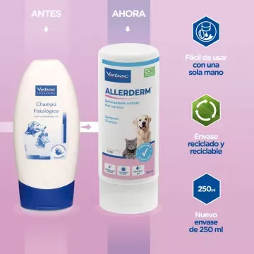 Virbac Champú para Perros y Gatos Allerderm Piel Normal 250 ml 4