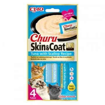 Churu Cat Skin & Coat Receta de Atún con Vieira - 4 x 14gr