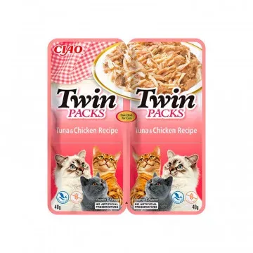 Churu Cat Twin Packs Receta de Atún y Pollo en Caldo de Atún - 2 x 40 gr