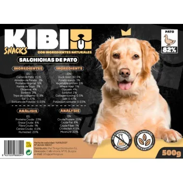 KIBI Salchichas de Pato para perros - 500 gr 4
