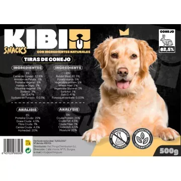 KIBI Tiras de Conejo para Perros - 500 gr 4
