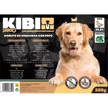 KIBI Donuts de Verduras con Pato para Perros - 500 gr 4