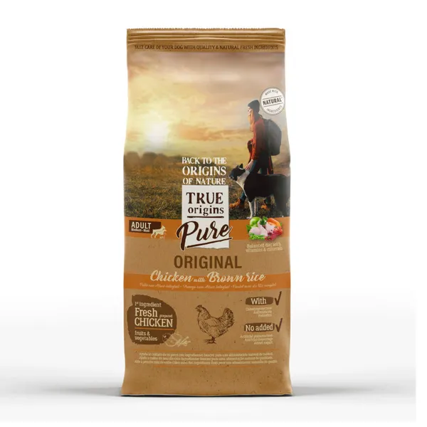12 kg True Origins Pure Adult Pollo y Arroz pienso para perros