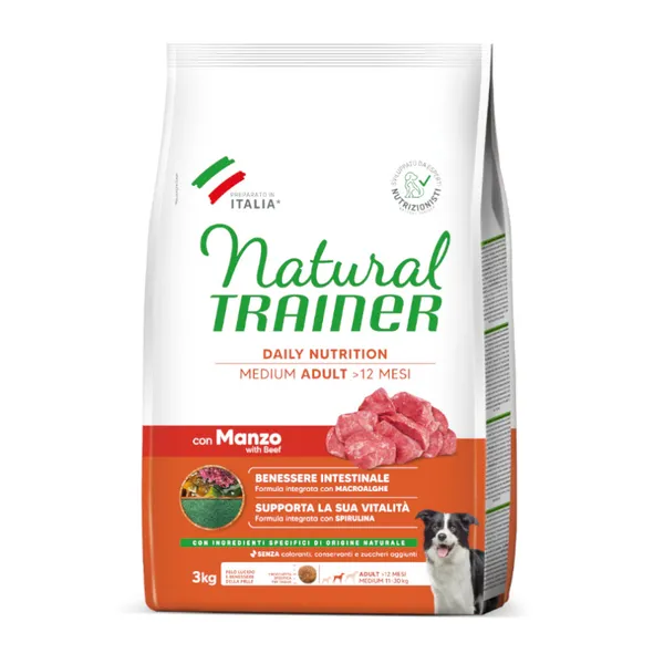 3 kg Natural Trainer Adult Medium Ternera pienso para perros