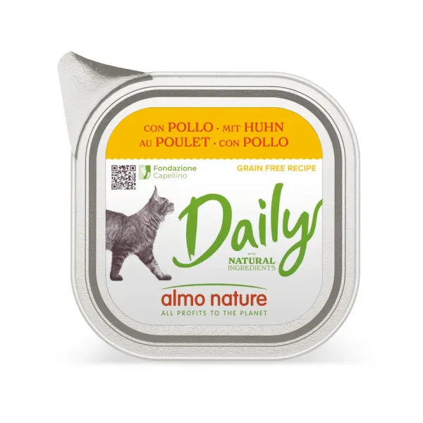 12 tarrinas x 100 g Almo Nature Daily Grain Free Pollo tarrina para gatos ¡Pack Ahorro!