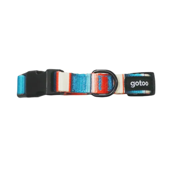 Gotoo Collar estampado rayas multicolor para perros