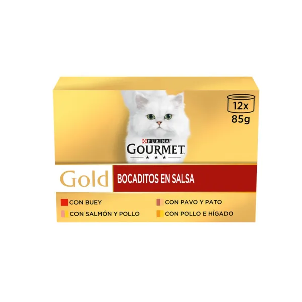 48 latas x 85 g Gourmet Gold Bocaditos en salsa latas para gatos