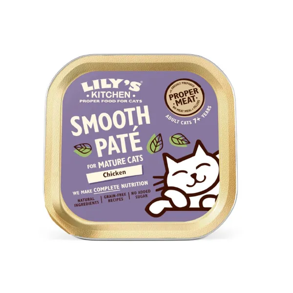 12 tarrinas x 85 g Lily's Kitchen Mature Smooth Pollo en paté para gatos ¡Pack ahorro!