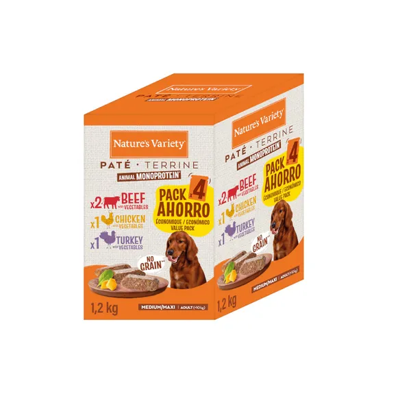 4 sobres x 300 g Nature's Variety Original Adult Medium Paté sobre para perros