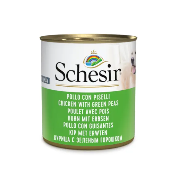 285 g Schesir Adult pollo con guisantes lata para perros