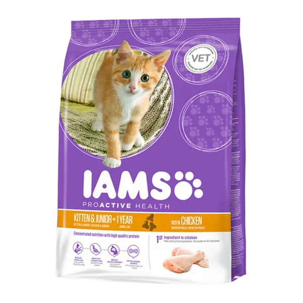 10 kg IAMS Kitten&Junior Pollo pienso para gatos