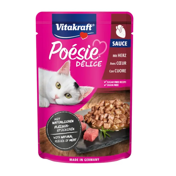 85 g Vitakraft Poésie Trozos de Corazón sobre en salsa para gatos