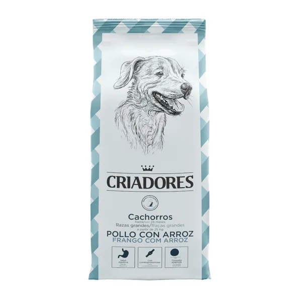 15 kg Criadores Pollo y Arroz pienso para cachorros de razas grandes