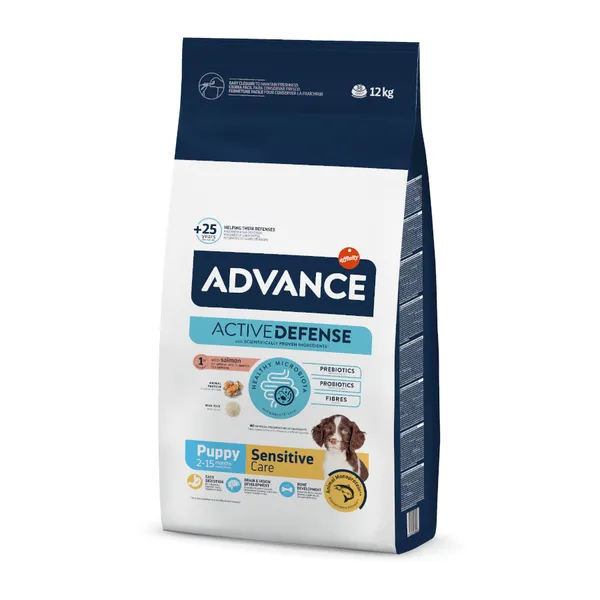 12 kg Advance Active Defense Puppy Sensitive Care Salmón pienso para perros