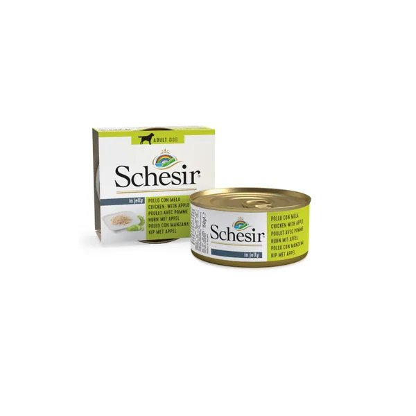 150 g Schesir Adult pollo con manzana lata para perros